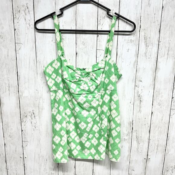 Patagonia Tops - Patagonia Tank Top Women Size 8 Squared Neck Wide Strap Floral Green Outdoor